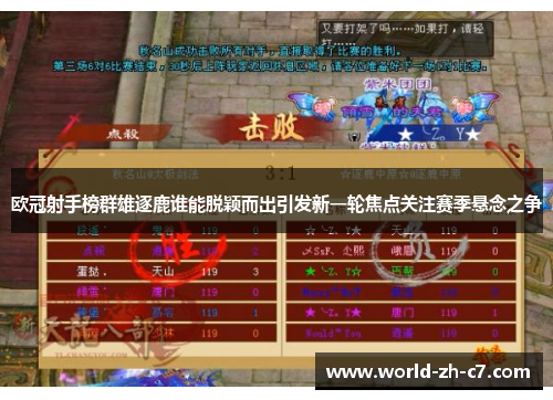 欧冠射手榜群雄逐鹿谁能脱颖而出引发新一轮焦点关注赛季悬念之争 欧冠射手榜群雄逐鹿谁能脱颖而出引发新一轮焦点关注赛季悬念之争