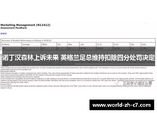 诺丁汉森林上诉未果 英格兰足总维持扣除四分处罚决定 诺丁汉森林上诉未果 英格兰足总维持扣除四分处罚决定